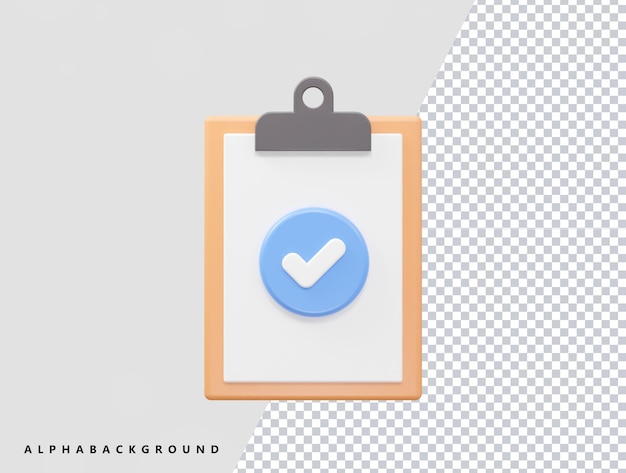 clipboard icon 3d rendering vector illustration