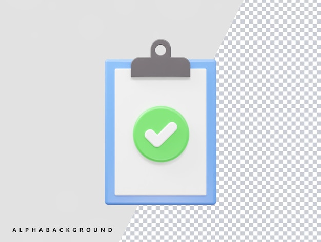 Clipboard icon 3d rendering vector illustration