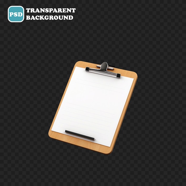 PSD clipboard icoon geïsoleerd 3d render illustratie