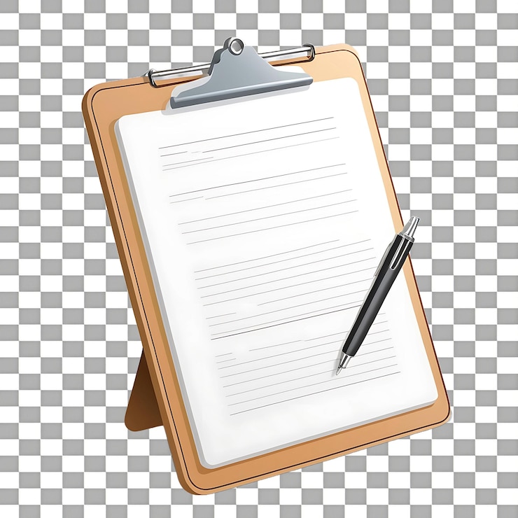PSD clipboard isolated on transparent background