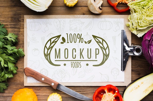 clipboard locally grown veggies mock-up