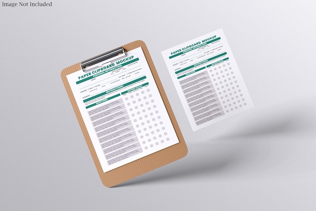 clipboard menu mockup