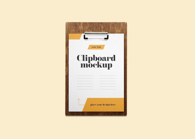 Clipboard menu mockup