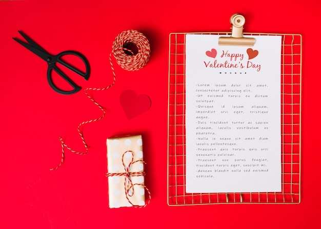 Mockup di appunti per san valentino