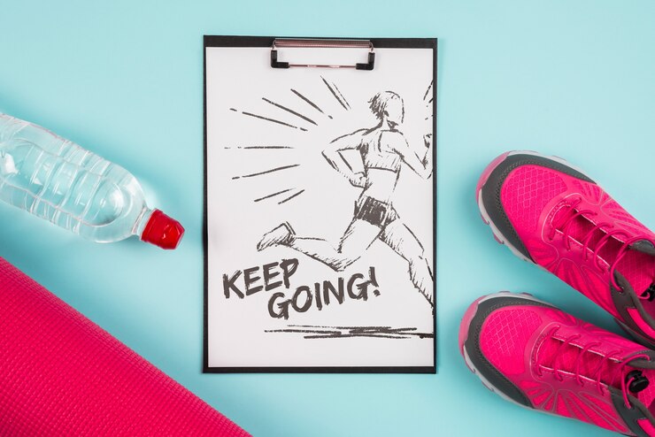 PSD clipboard mockup with fitness concept