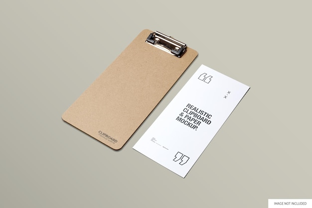 Clipboard and paper mockup