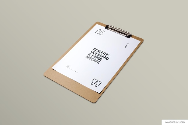 Clipboard and paper mockup