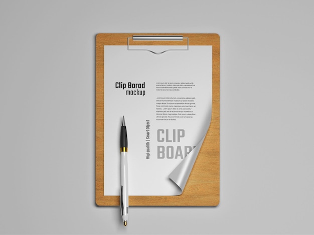 PSD clipboard with paper mockup