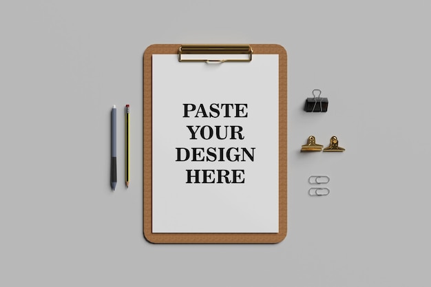 clipboard with paper mockup