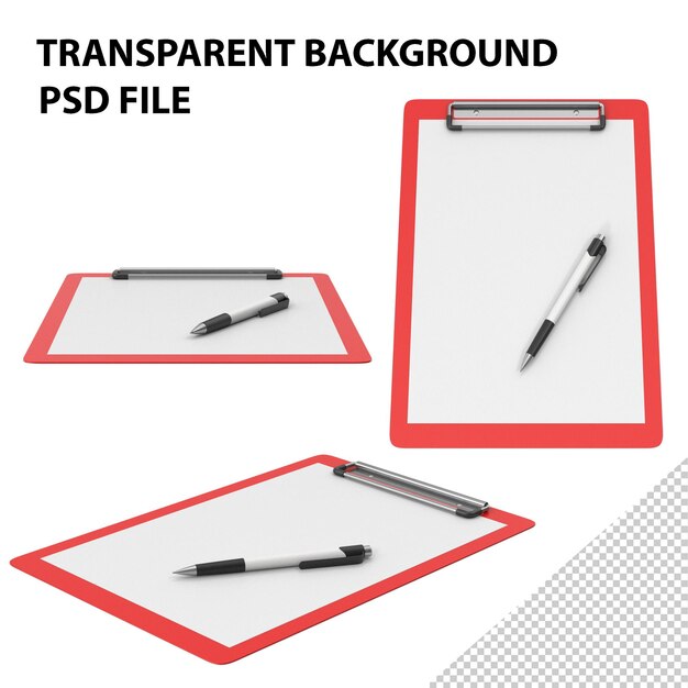 PSD clipboard with pen png