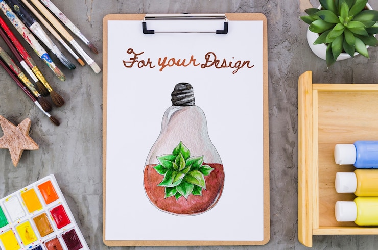 PSD clipboard with realistic drawing