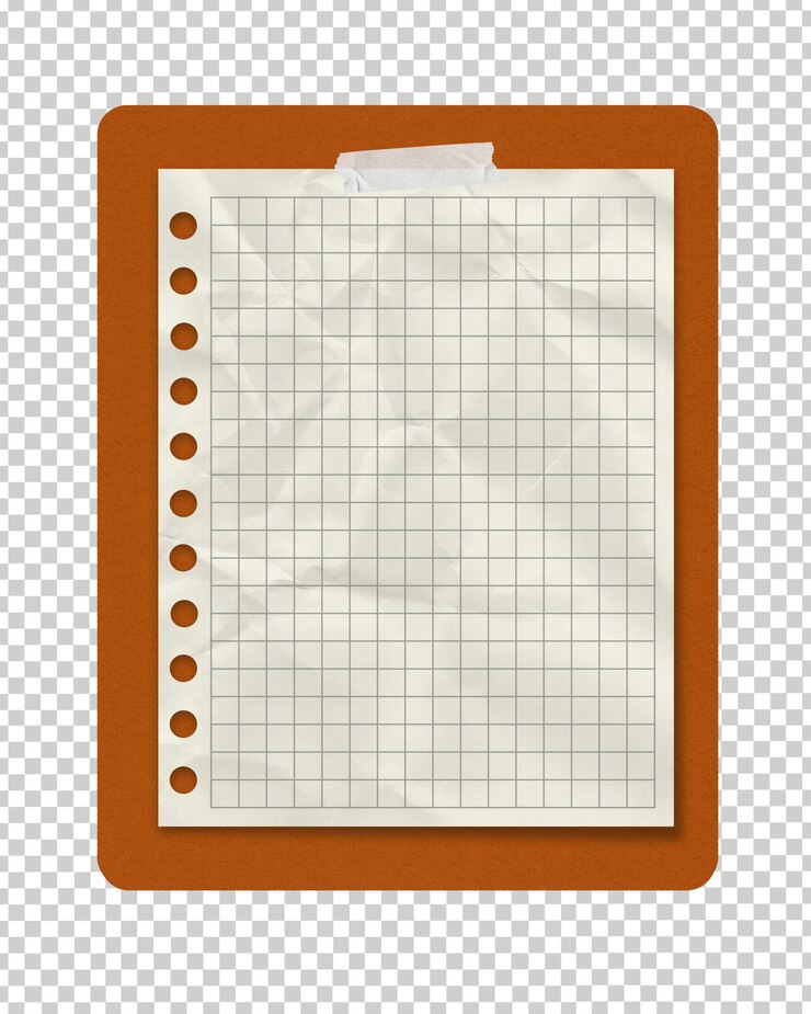 PSD a clipboard with a sheet of grid paper perfect for taking notes