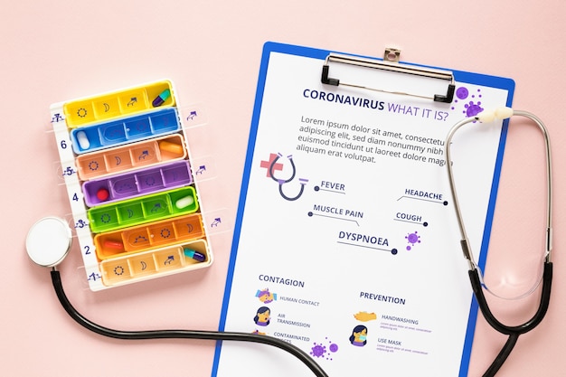 PSD clipboard with stethoscope