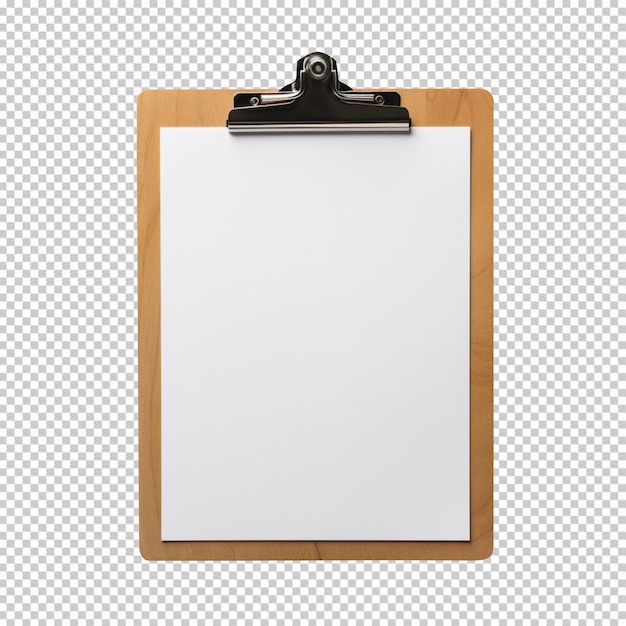 PSD clipboard with white paper isolated on transparent background png available