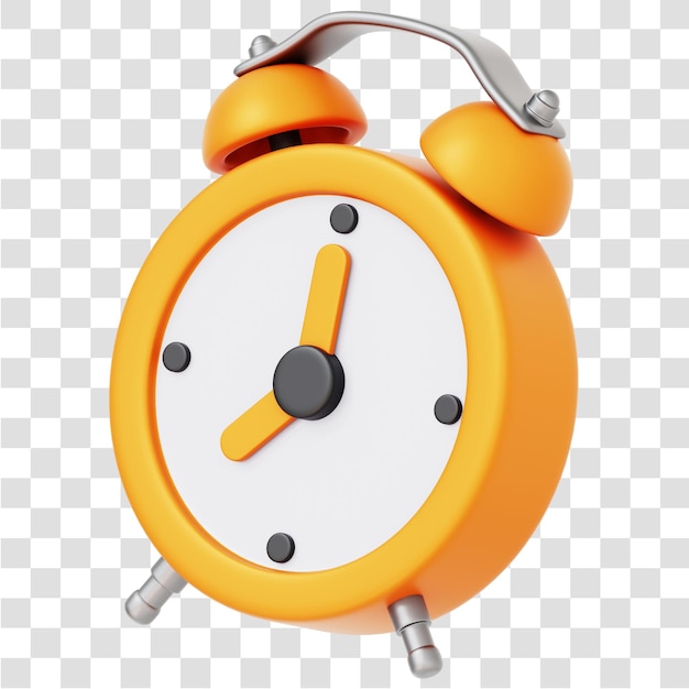 PSD clock 3d icon rendering isolated transparent background