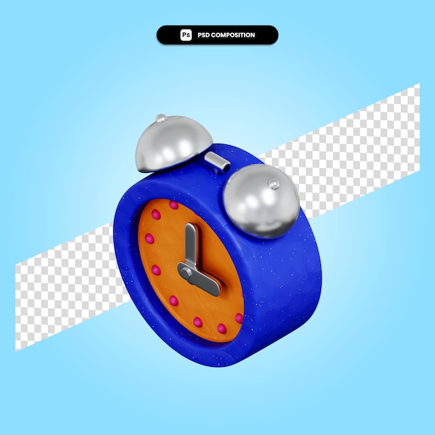 Orologio 3d render illustrazione isolata