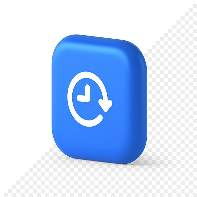 clock in circle arrow button time countdown deadline chronometer 3d realistic isometric icon