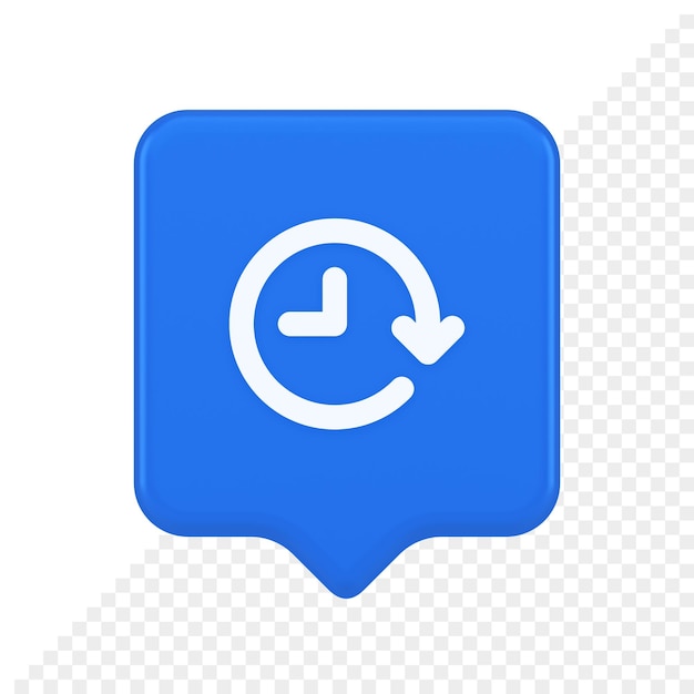 clock in circle arrow button time countdown deadline chronometer 3d realistic speech bubble icon