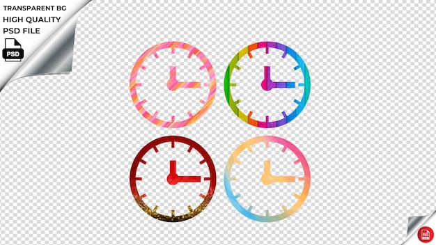 PSD clock colorful icon pack psd transparent