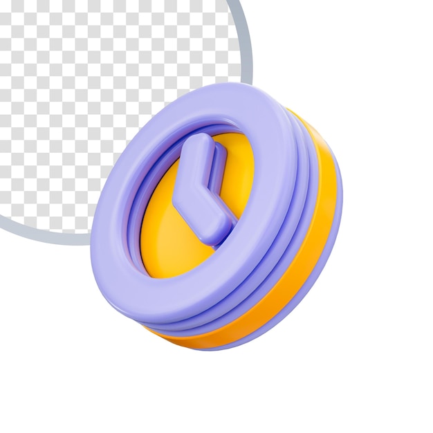 clock icon 3d render concept on white background