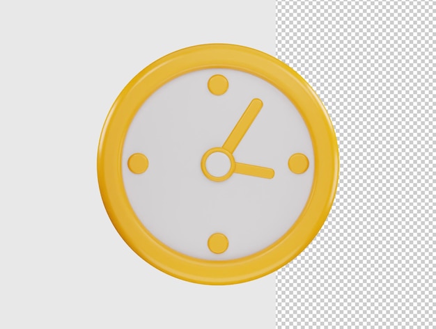 PSD clock icon 3d rendering vector illustration