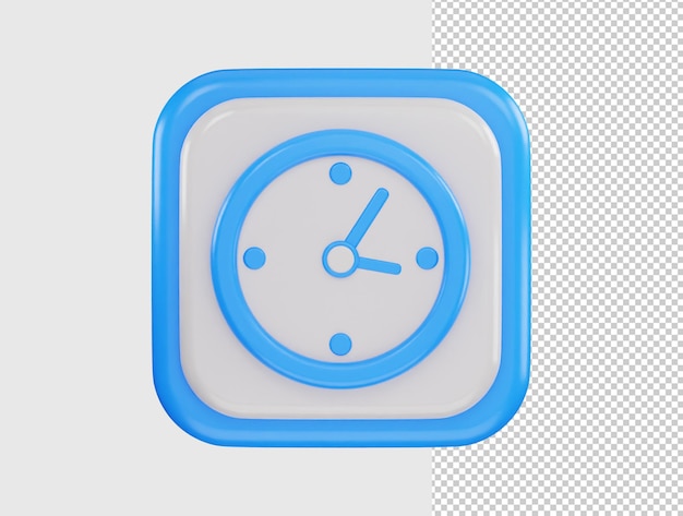 Icona orologio 3d rendering illustrazione vettoriale