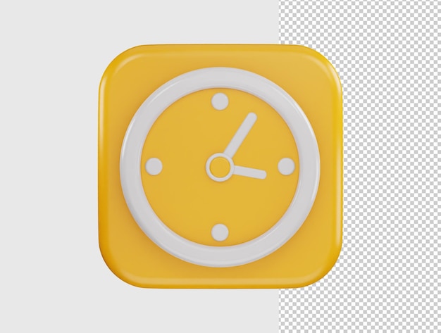 Clock icon 3d rendering vector illustration
