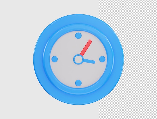 Clock icon 3d rendering vector illustration