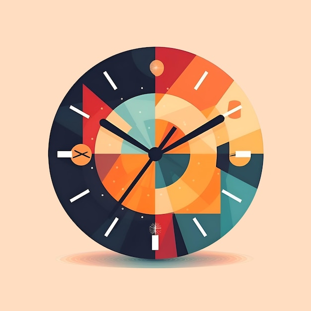 Clock icon illustration Flat design style Time concept