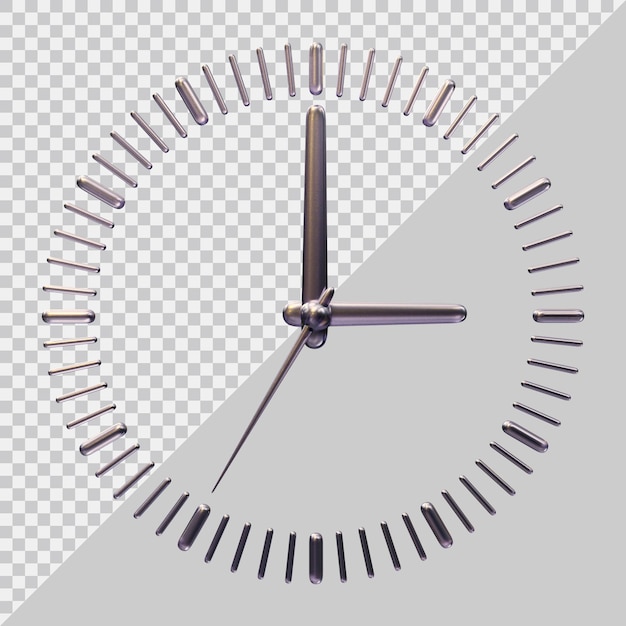 PSD clock icon with 3d modern style