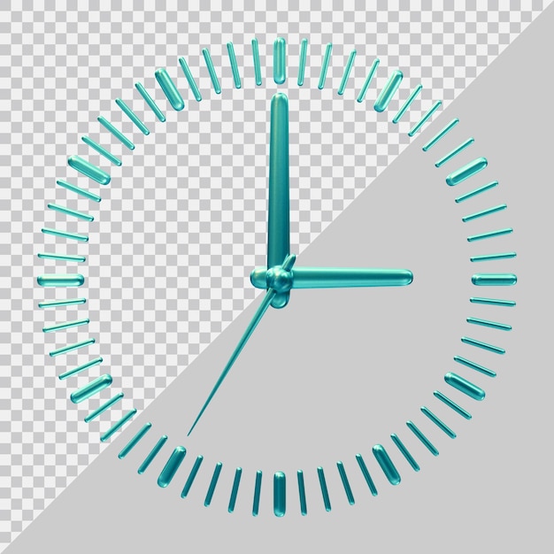 Clock icon with 3d modern style