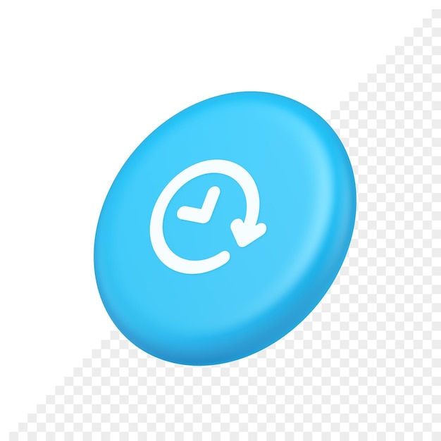 clock in circle arrow button time countdown deadline chronometer 3d isometric realistic icon