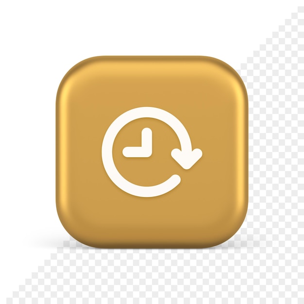 Часы в круге кнопка со стрелкой время обратный отсчет крайний срок хронометр 3d реалистичный значок
