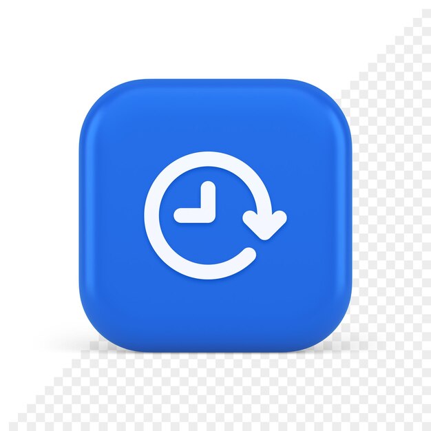 clock in circle arrow button time countdown deadline chronometer 3d realistic icon