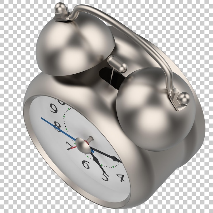 PSD clock isolated on transparent background 3d rendering illustration