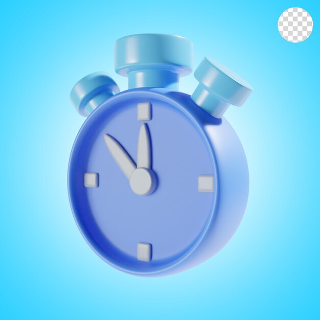 Clock timer icon 3d illustration