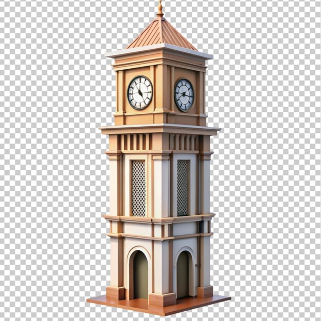 PSD clock tower on transparent background