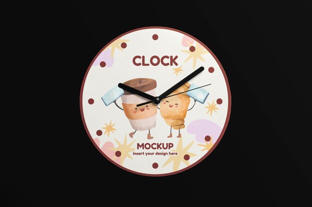 Orologio sul design del mockup da parete