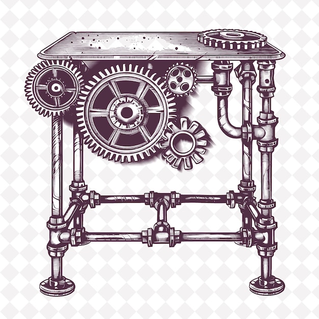 PSD a clock with gears and gears on it