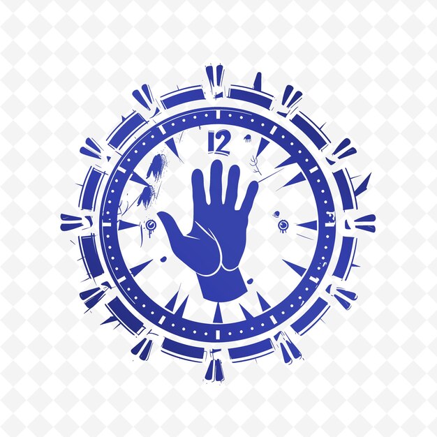 PSD a clock with hands and hands on a white background