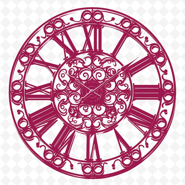 PSD a clock with a red background with a pattern of the numbers and the numbers 1 and 7