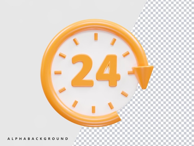 PSD a clock with the time 24 on it