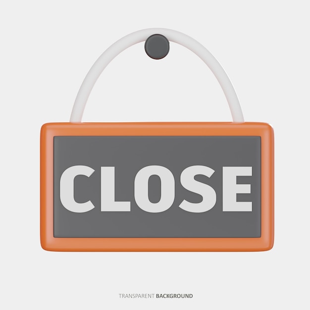 PSD close shop sign 3d icon