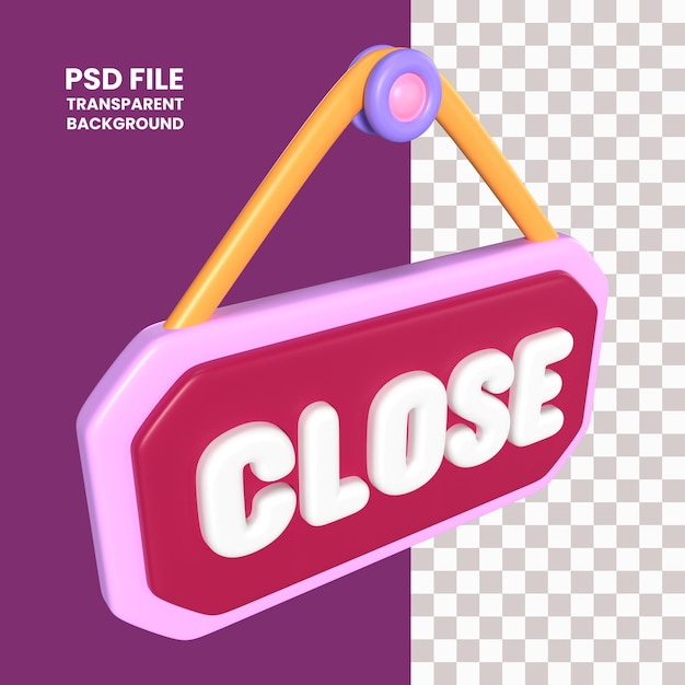 Close sign 3d illustration icon