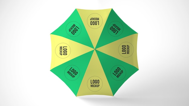 Close u pon opened umbrella mockup isolated