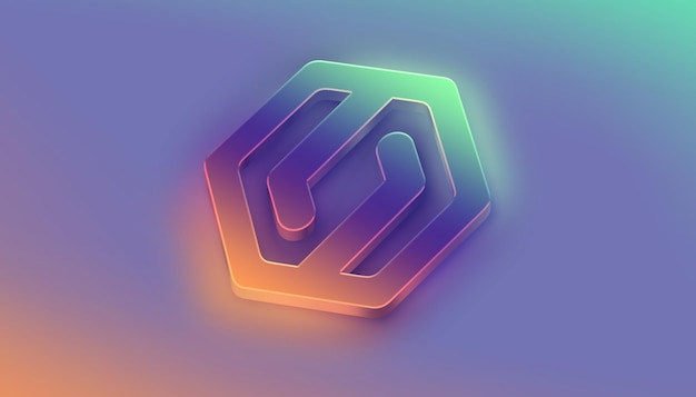 Close Up 3D Flow Logo Mockup