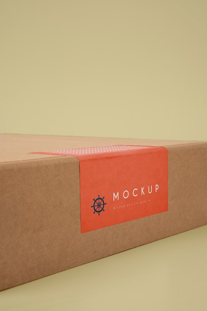 Close up on adhesive sealing label mockup