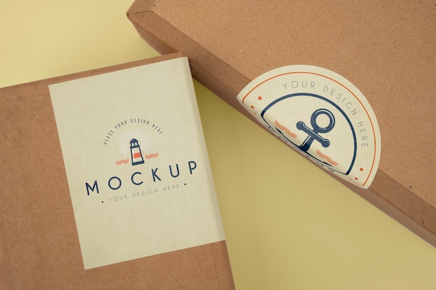 PSD close up on adhesive sealing label mockup