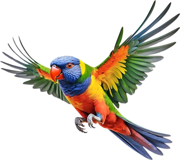 PSD close-up afbeelding van een rainbow lorikeet vogel.