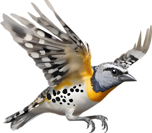 PSD close-up afbeelding van een spotted pardalote vogel.